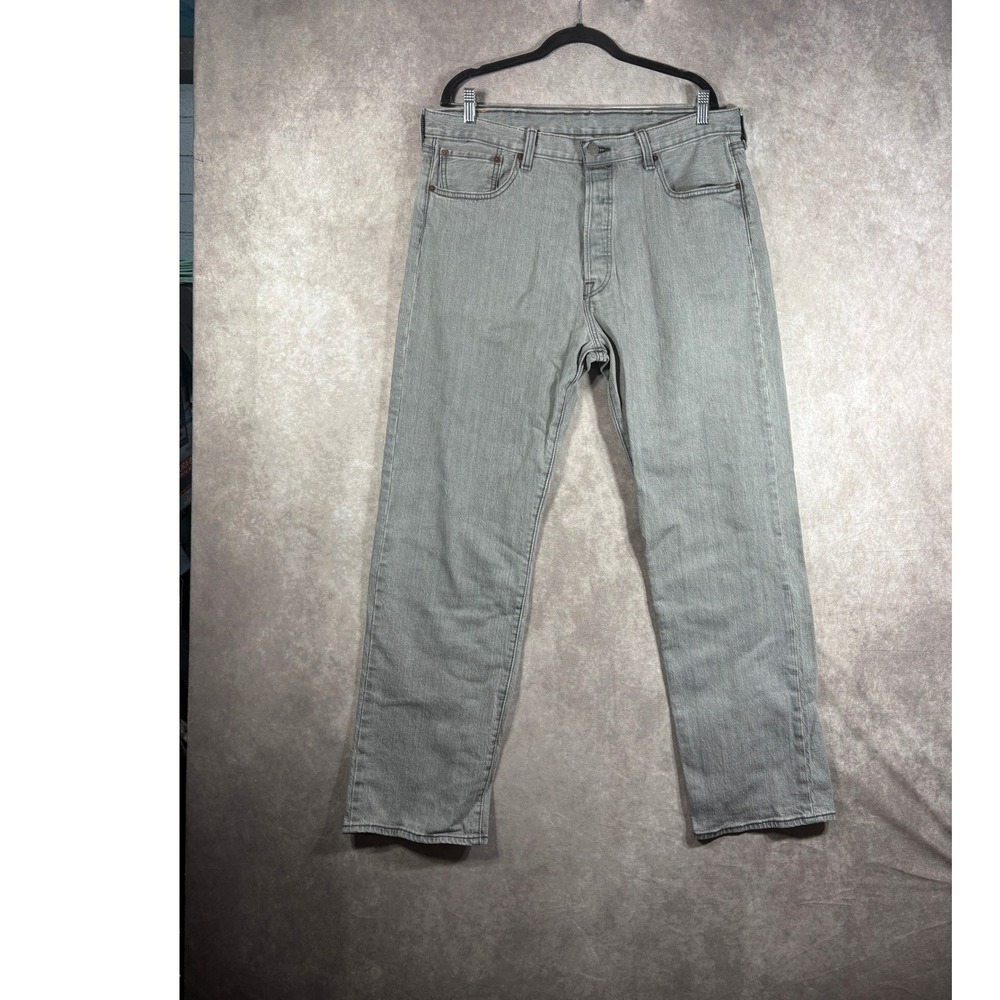 Levi's Jeans Mens 38 Gray 501 Original Fit Button Fly Straight Leg Denim